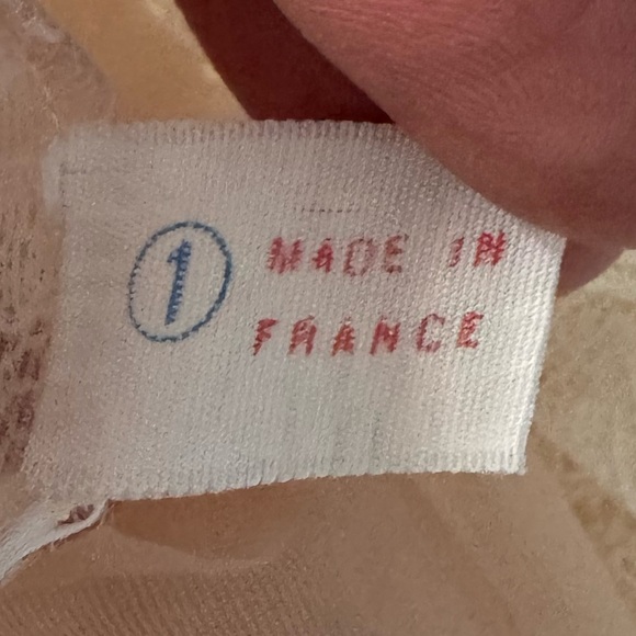 Vintage robe gown set size XS lace barely pink cream from France size 1 peignoir - Picture 13 of 13